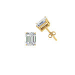 Load image into Gallery viewer, 1/2 To 5 Ctw Emerald Cut Basket Lab Diamond Stud Earring 14K Gold
