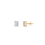 Load image into Gallery viewer, 1/2 To 5 Ctw Emerald Cut Basket Lab Diamond Stud Earring 14K Gold
