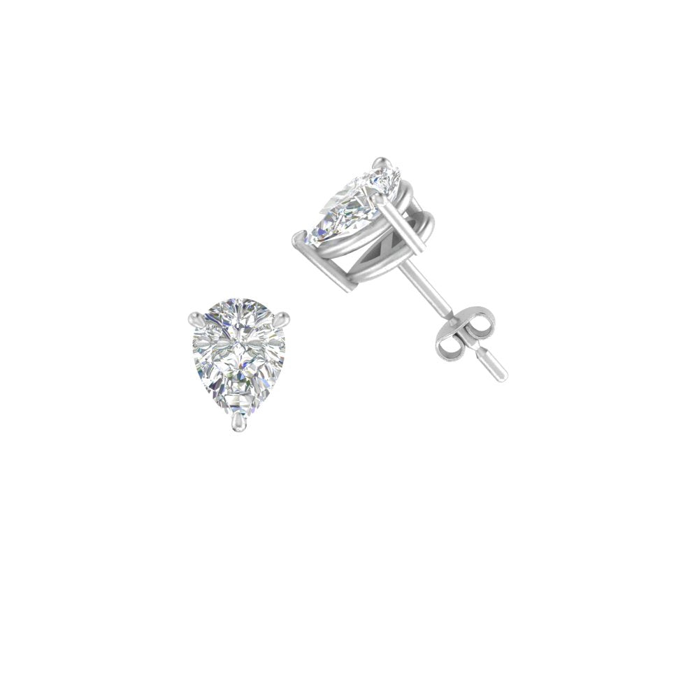 1/2-5 Carat Pear Shaped Lab Created Diamond Stud Earring For Women 14K Gold