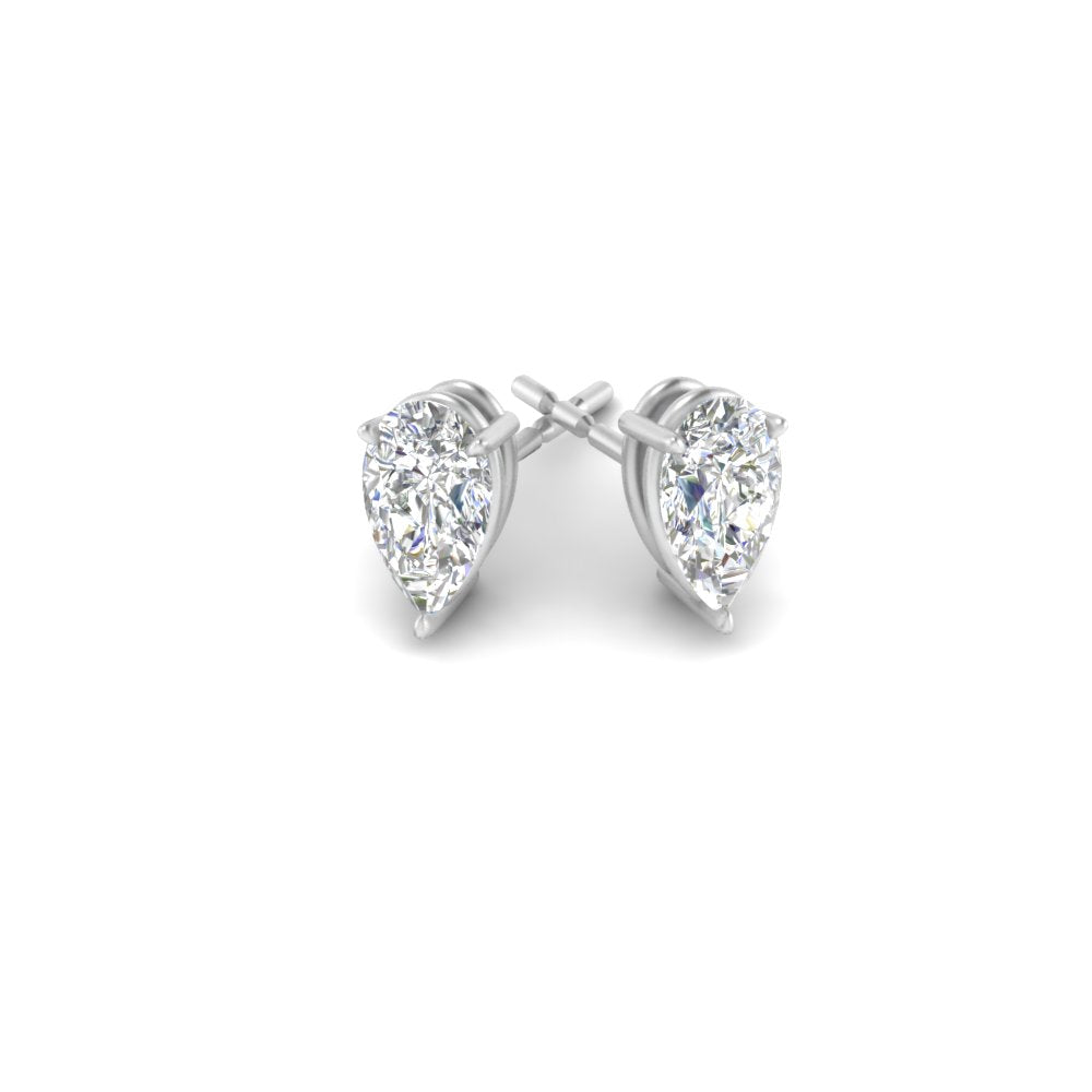 1/2-5 Carat Pear Shaped Lab Created Diamond Stud Earring For Women 14K Gold