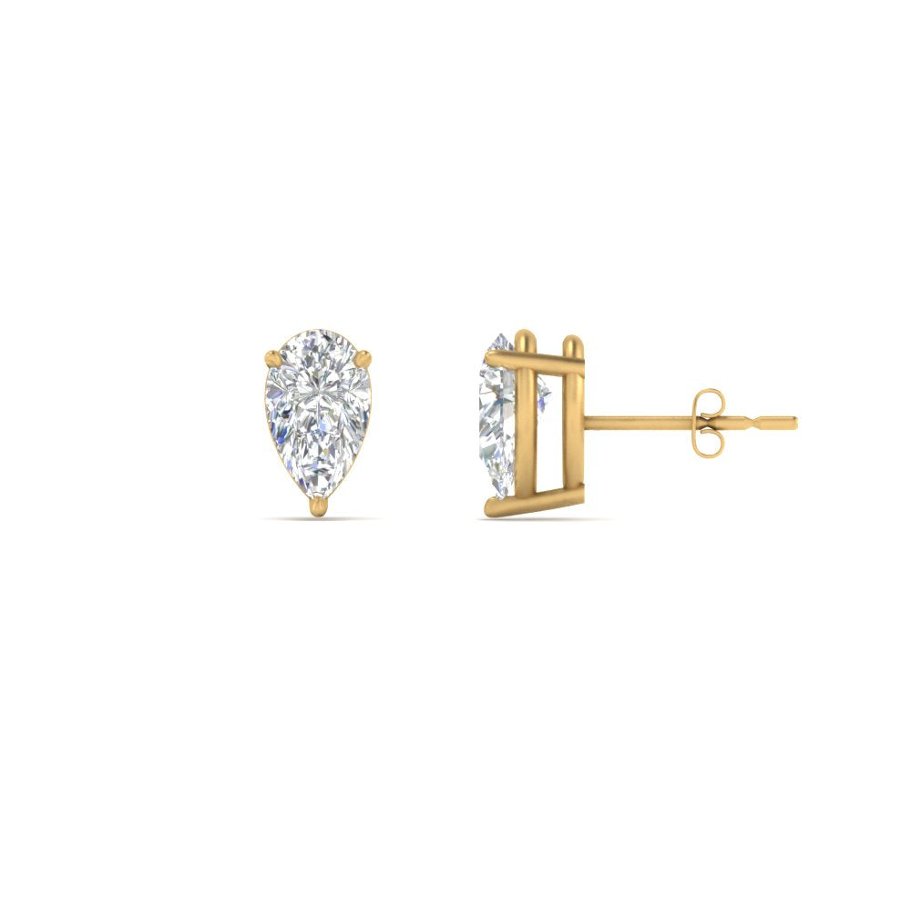 1/2-5 Carat Pear Shaped Lab Created Diamond Stud Earring For Women 14K Gold