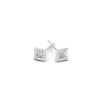 Load image into Gallery viewer, 0.50 To 5 Carat Lab Diamond Square Stud Bezel Set Earring For Women 14K Gold
