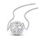 Load image into Gallery viewer, Half Carat Halo Lab Diamond Pendant 14K Gold
