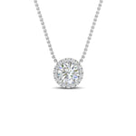 Load image into Gallery viewer, Half Carat Halo Lab Diamond Pendant 14K Gold
