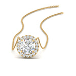 Load image into Gallery viewer, Half Carat Halo Lab Diamond Pendant 14K Gold
