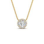 Load image into Gallery viewer, Half Carat Halo Lab Diamond Pendant 14K Gold
