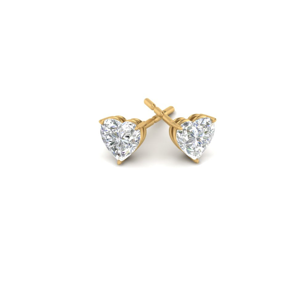 1/2-4 Carat Heart Shaped Lab Created Diamond Stud Earring 14K Gold