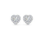 Load image into Gallery viewer, Heart Halo Lab Diamond Stud Earring For Women In 14K Gold
