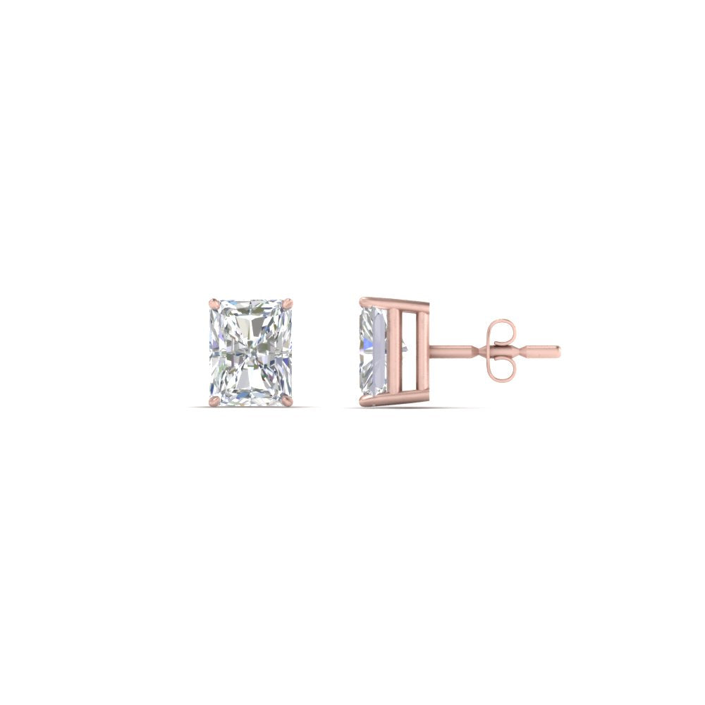 1/2 To 5 Carat Radiant Cut Lab Created Diamond Women Stud Earring 14K Gold