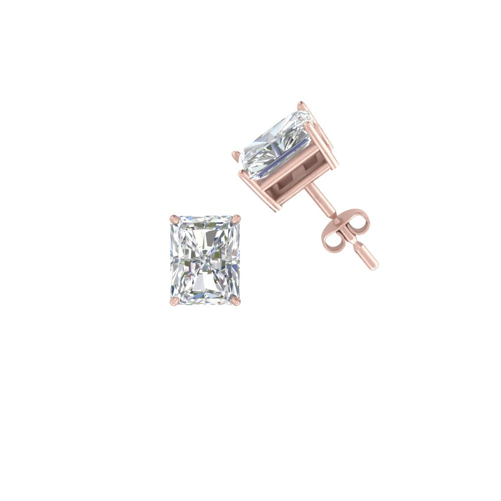 1/2 To 5 Carat Radiant Cut Lab Created Diamond Women Stud Earring 14K Gold