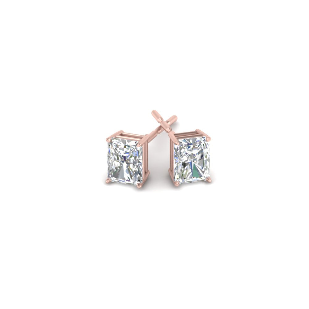 1/2 To 5 Carat Radiant Cut Lab Created Diamond Women Stud Earring 14K Gold