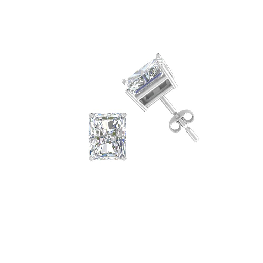 1/2 To 5 Carat Radiant Cut Lab Created Diamond Women Stud Earring 14K Gold