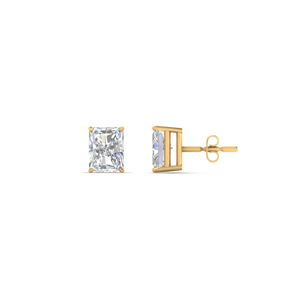 1/2 To 5 Carat Radiant Cut Lab Created Diamond Women Stud Earring 14K Gold