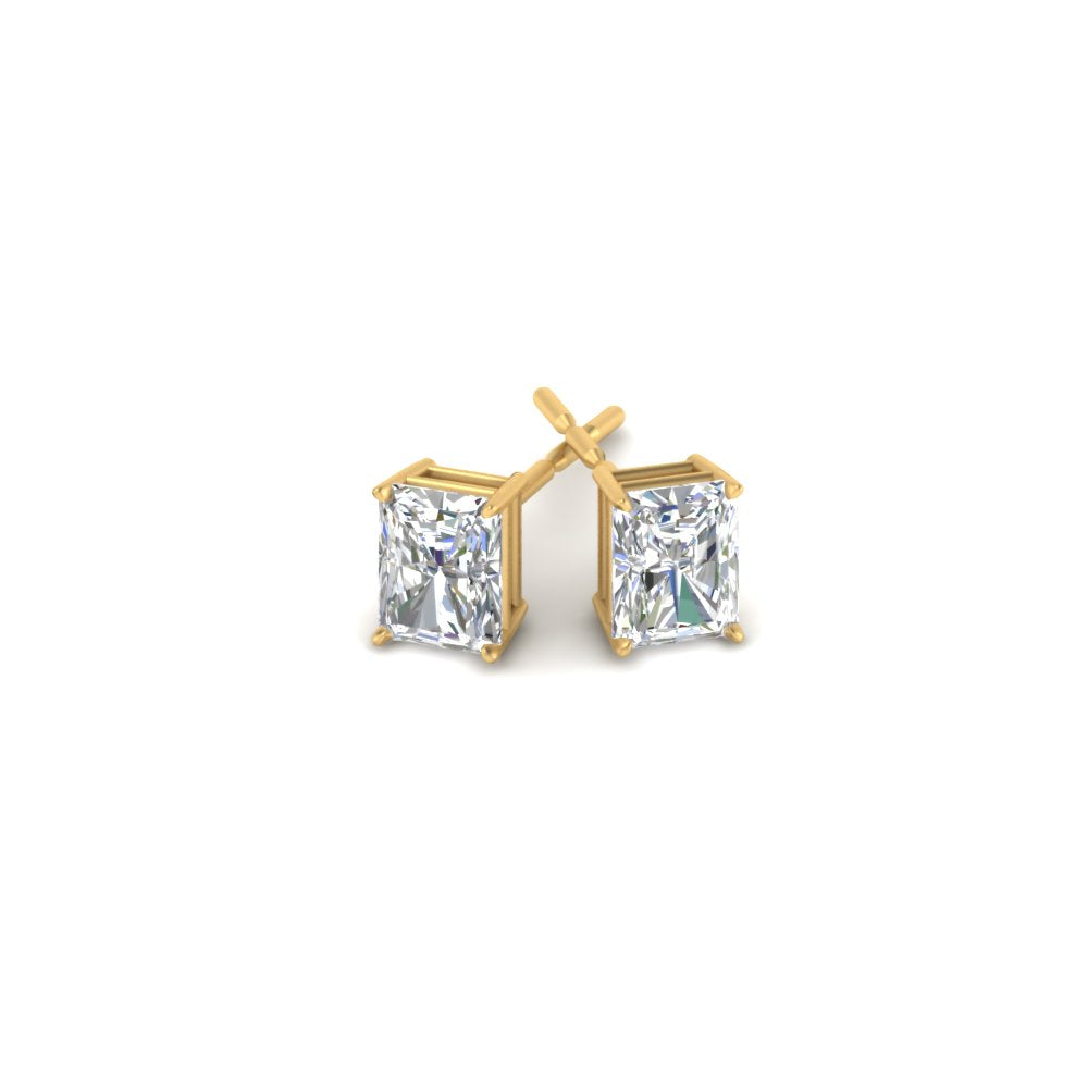 1/2 To 5 Carat Radiant Cut Lab Created Diamond Women Stud Earring 14K Gold