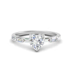 Load image into Gallery viewer, Lab Grown Heart Cut Diamond Halo Engagement Rings 14K White Gold
