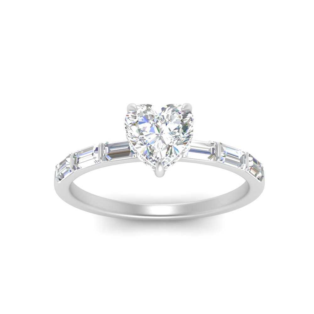 Lab Grown Heart Cut Diamond Halo Engagement Rings 14K White Gold