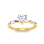 Load image into Gallery viewer, Lab Grown Heart Cut Diamond Halo Engagement Rings 14K Yellow Gold
