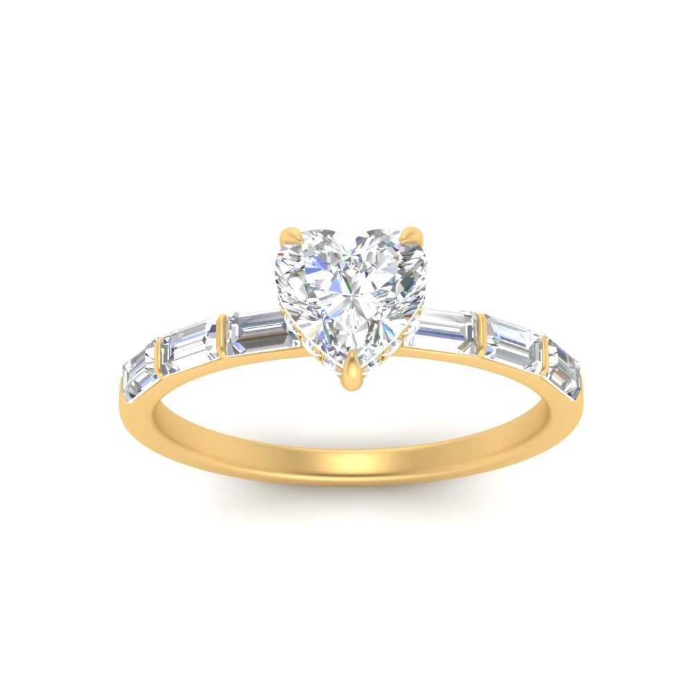 Lab Grown Heart Cut Diamond Halo Engagement Rings 14K Yellow Gold