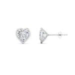 Load image into Gallery viewer, 0.50 To 4 Carat Lab Diamond Heart Stud Bezel Set Earring For Women 14K Gold
