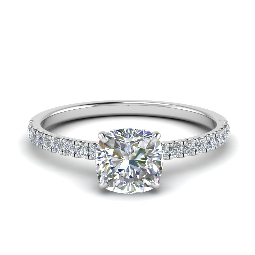 Lab diamond Petite Halo Engagement Rings 14K Gold