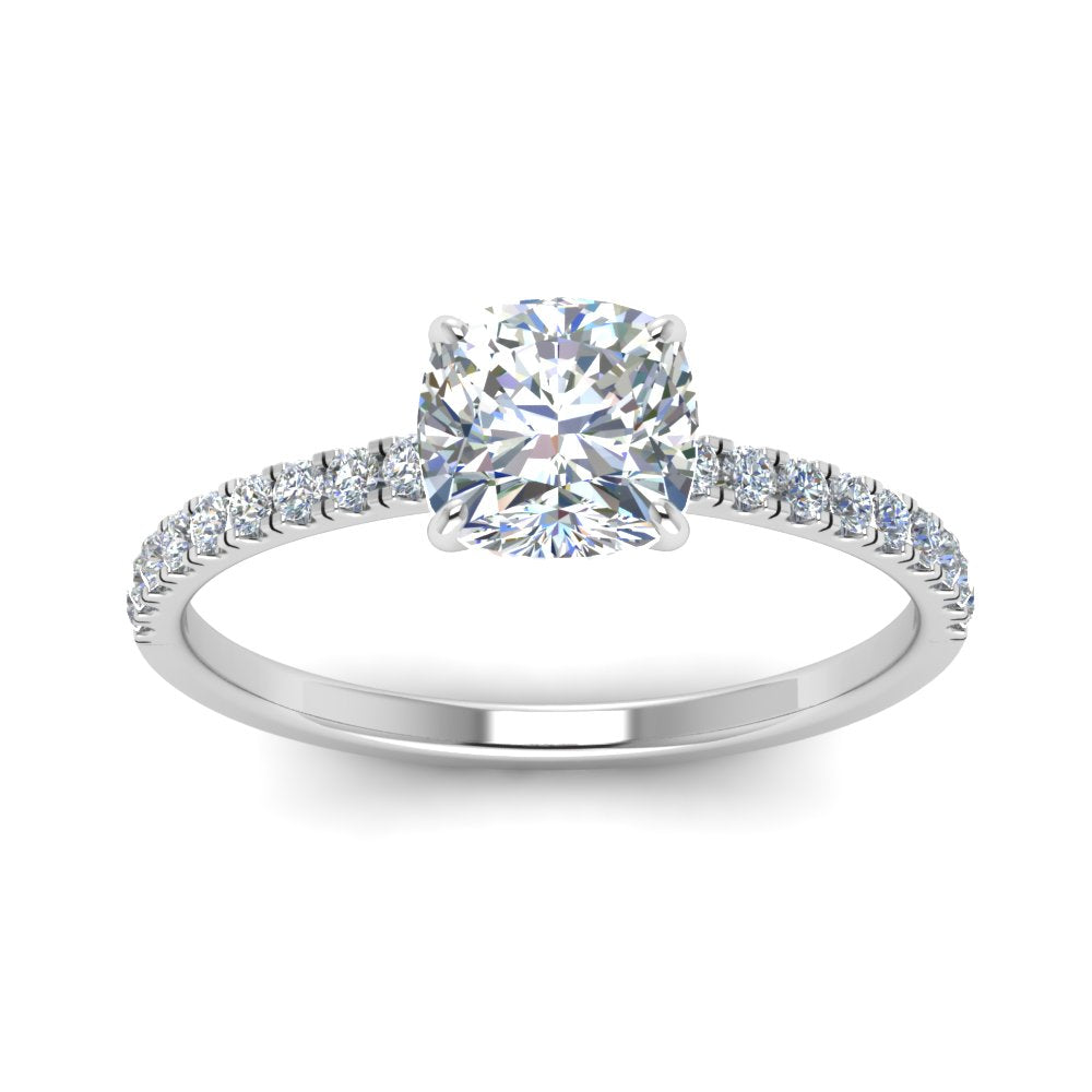 Lab diamond Petite Halo Engagement Rings 14K Gold