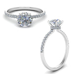 Load image into Gallery viewer, Lab diamond Petite Halo Engagement Rings 14K Gold
