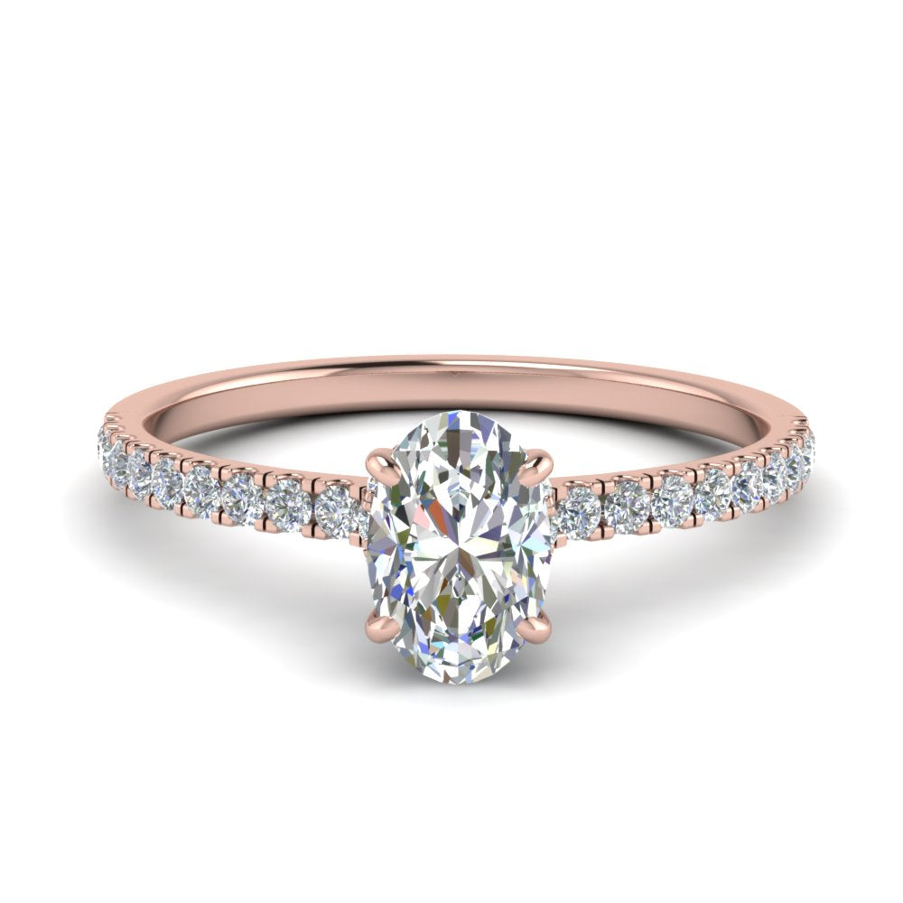 Lab diamond Hidden Halo Engagement Rings 14K Gold