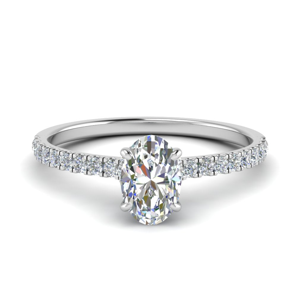 Lab diamond Hidden Halo Engagement Rings 14K Gold