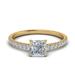 Load image into Gallery viewer, Lab diamond Petite Halo Engagement Rings 14K Gold
