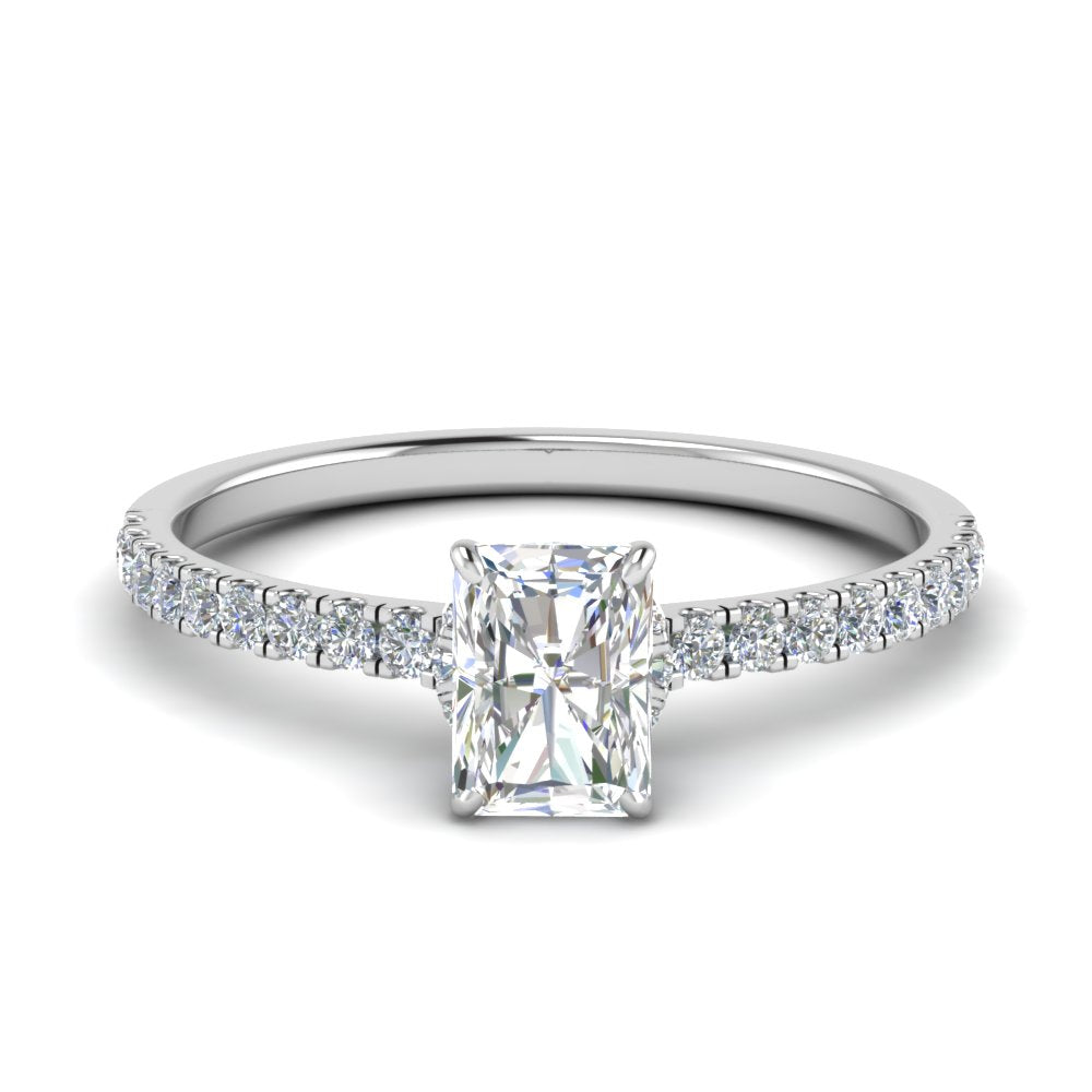 Lab diamond Petite Halo Engagement Rings 14K Gold