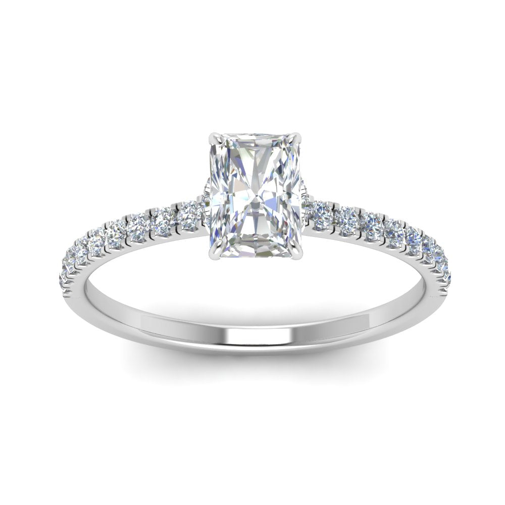 Lab diamond Petite Halo Engagement Rings 14K Gold