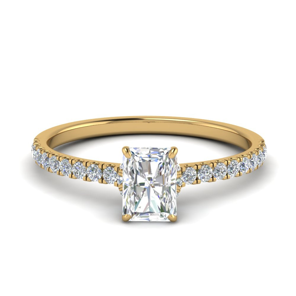 Lab diamond Petite Halo Engagement Rings 14K Gold