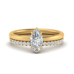 Load image into Gallery viewer, 0.50 To 5 Carat Lab Diamond Hidden Halo Ring With Eternity Wedding Band 14K Gold
