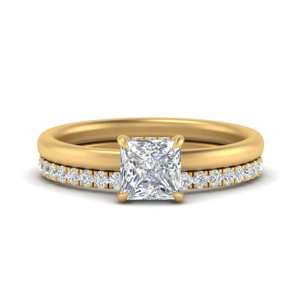 0.50 To 5 Carat Hidden Halo Engagement Ring Wedding Band 14K Gold