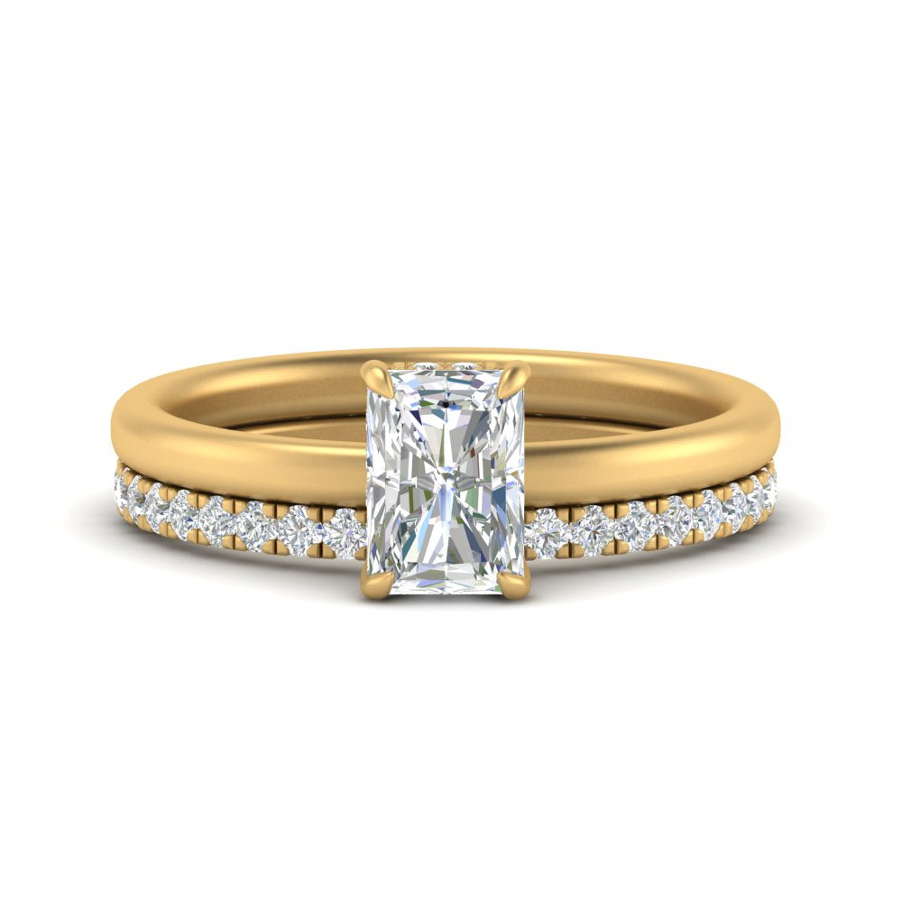 0.50 To 5 Carat Hidden Halo Engagement Ring Wedding Band 14K Gold