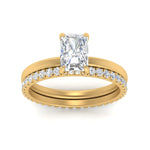 Load image into Gallery viewer, 1/2 To 5 Carat Hidden Halo Ring Eternity Lab Diamond Wedding Band 14K Gold
