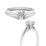 Load image into Gallery viewer, 1/2 To 5 Carat IGI Certified Lab Grown Diamond Under Halo Round Engagement Ring 14K Gold
