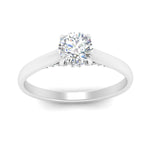 Load image into Gallery viewer, 1/2 To 5 Carat IGI Certified Lab Grown Diamond Under Halo Round Engagement Ring 14K Gold
