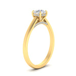 Load image into Gallery viewer, 1/2 To 5 Carat IGI Certified Lab Grown Diamond Under Halo Round Engagement Ring 14K Gold
