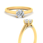 Load image into Gallery viewer, 1/2 To 5 Carat IGI Certified Lab Grown Diamond Under Halo Round Engagement Ring 14K Gold
