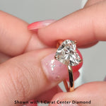 Load image into Gallery viewer, IGI Certified 1/2 - 5 Carat Lab Grown Diamond Under Halo Women Engagement Ring 14K Gold
