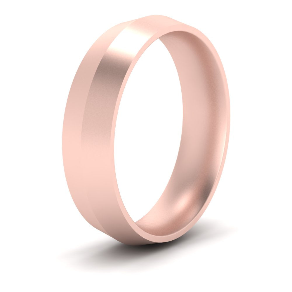 12 MM Comfort Fit Knife Edge Stack Mens Band In 14k Rose Gold | Cuts & Carat