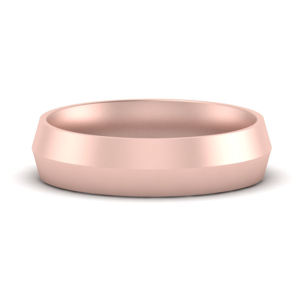 12 MM Comfort Fit Knife Edge Stack Mens Band In 14k Rose Gold | Cuts & Carat