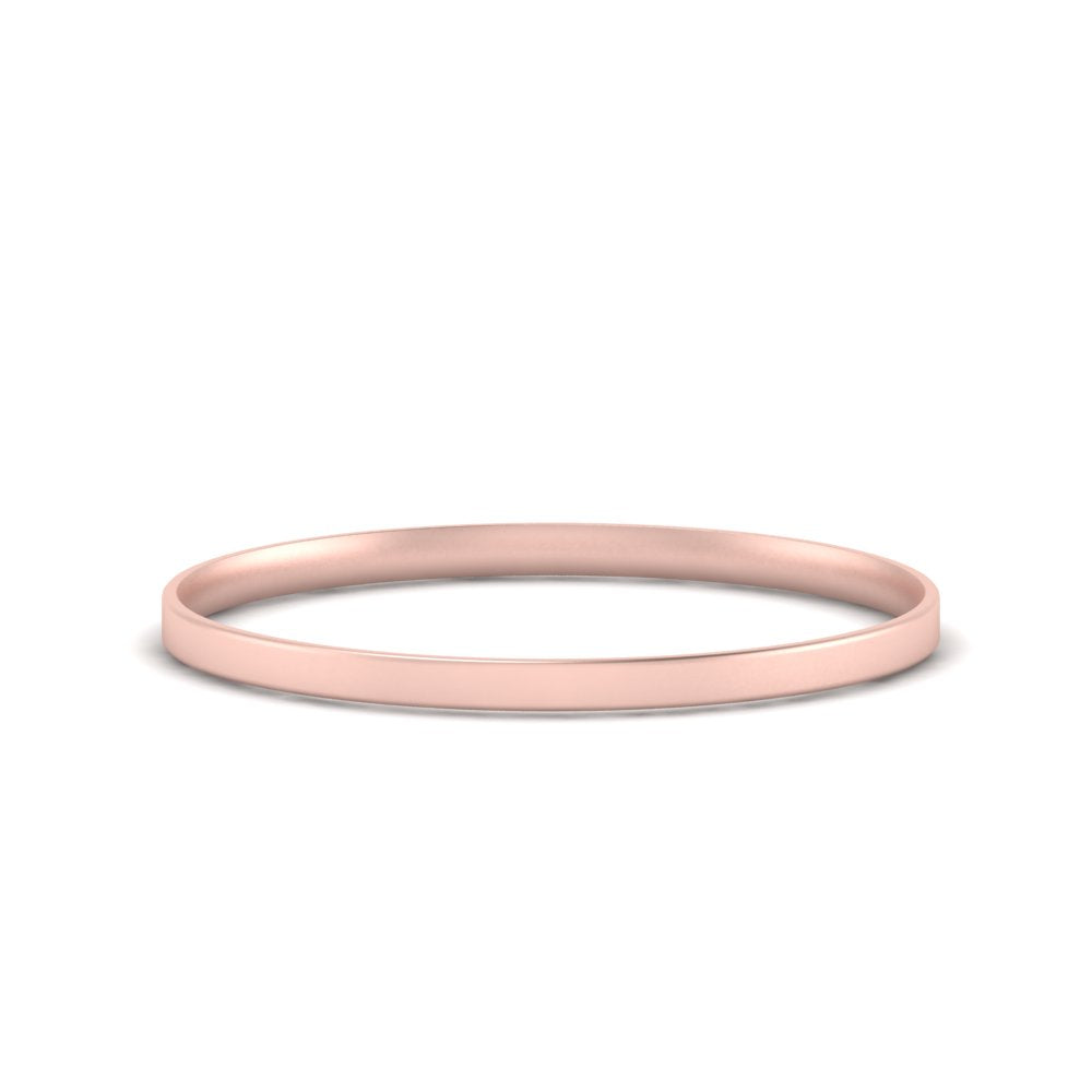 Comfort Fit Light Weight Flat Stacking Mens Band In 14K Rose Gold | Cuts & Carat