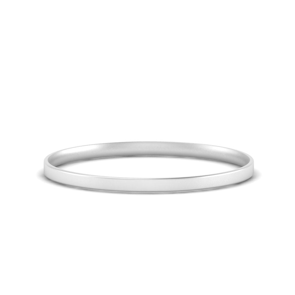 Comfort Fit Light Weight Flat Stacking Mens Band In 14K White Gold | Cuts & Carat