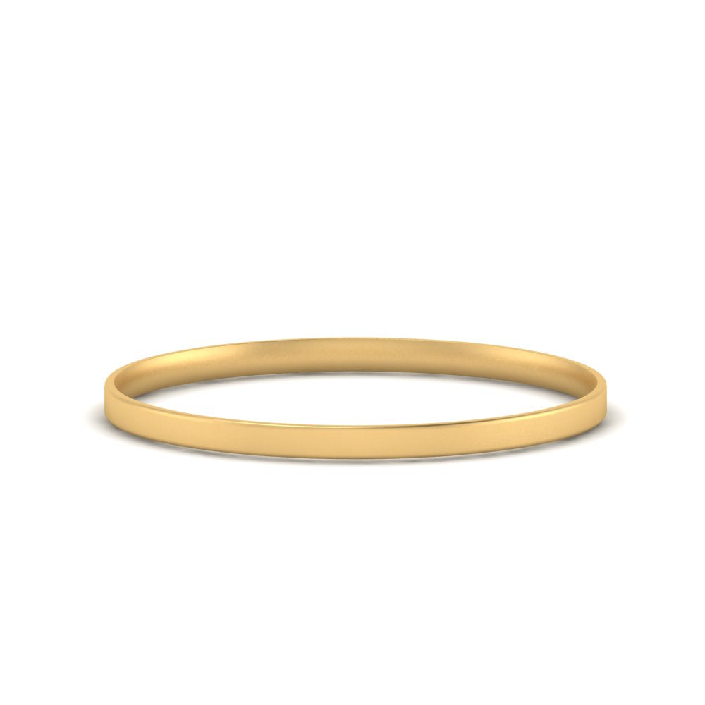 Comfort Fit Light Weight Flat Stacking Mens Band In 14K Yellow Gold | Cuts & Carat