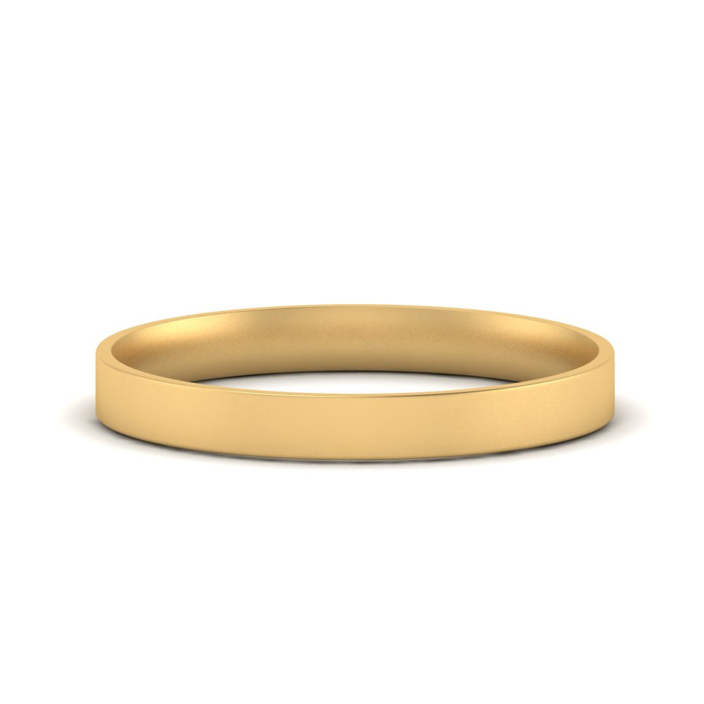 Comfort Fit Light Weight Flat Stacking Mens Band In 14K Yellow Gold | Cuts & Carat