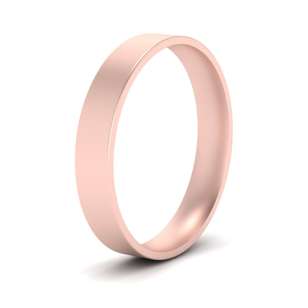 Comfort Fit Light Weight Flat Stacking Mens Band In 14K Rose Gold | Cuts & Carat