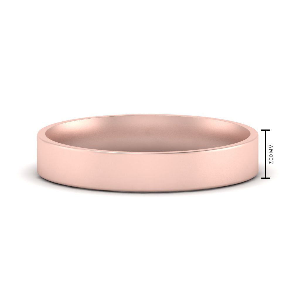 Comfort Fit Light Weight Flat Stacking Mens Band In 14K Rose Gold | Cuts & Carat