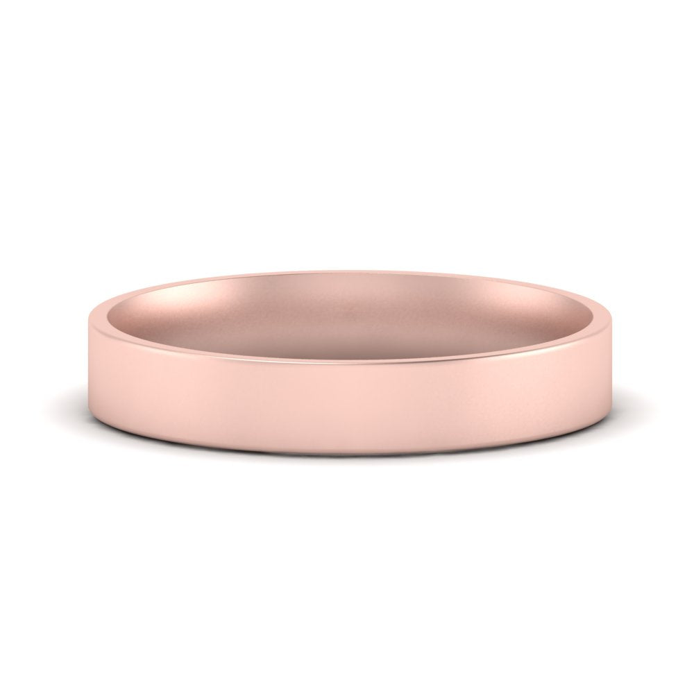 Comfort Fit Light Weight Flat Stacking Mens Band In 14K Rose Gold | Cuts & Carat